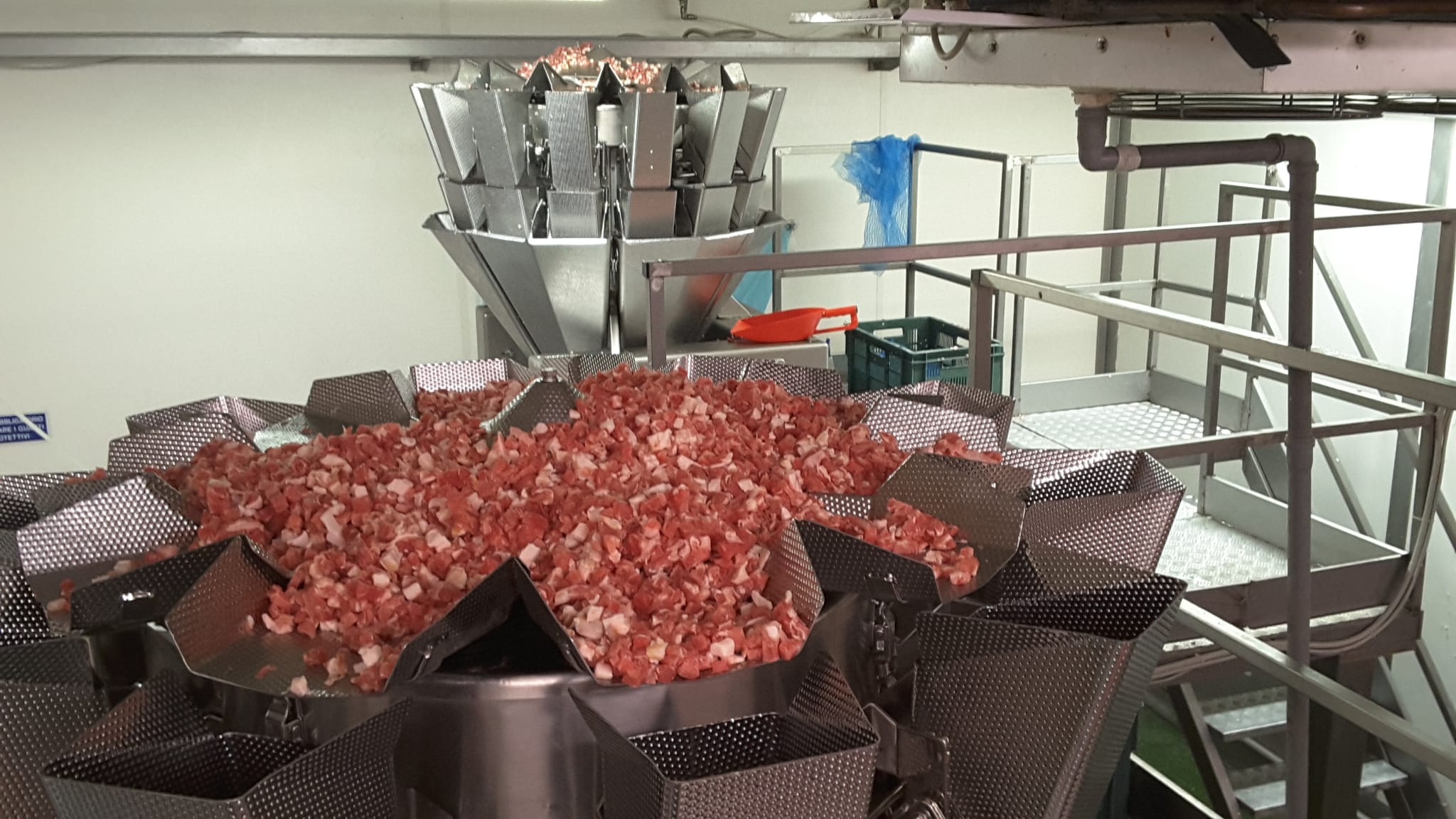 Cubed Pancetta multihead weigher
