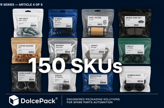 150 SKUs Spare Parts in Flexible Pouches – DolcePack Automation